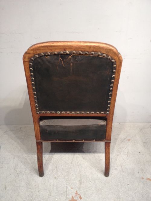 VICTORIAN OAK LIBRARY CHAIR - ADDITIONAL PHOTO 2