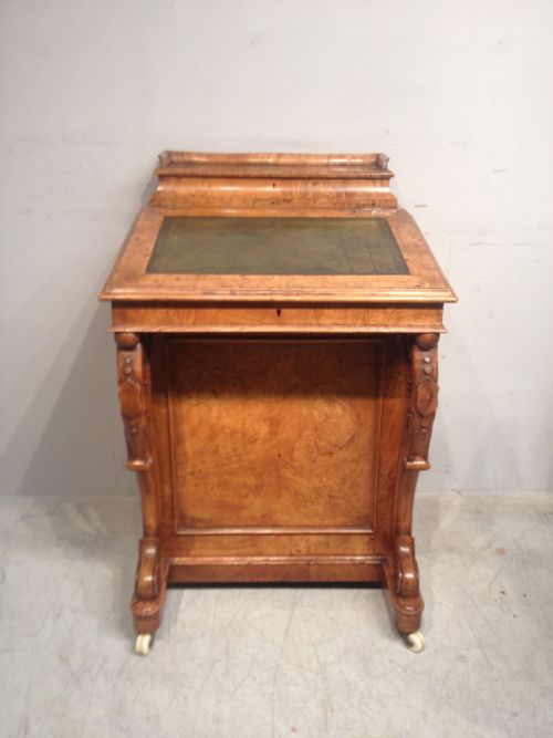 antique victorian burr elm davenport - CATEGORY: ANTIQUE DESKS - DATED VICTORIAN