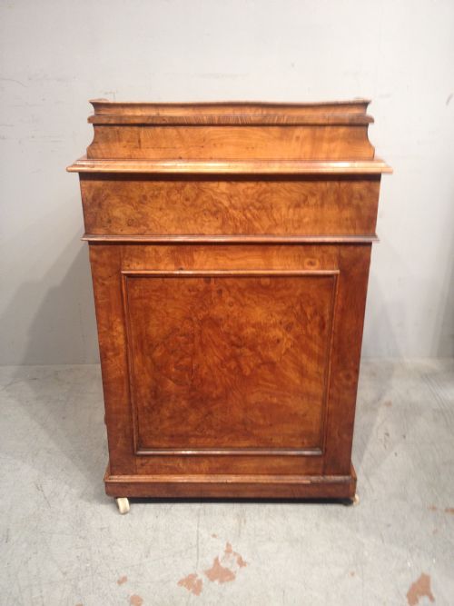 ANTIQUE VICTORIAN BURR ELM DAVENPORT - ADDITIONAL PHOTO 5