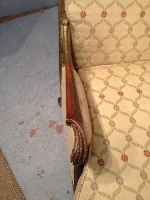 ANTIQUE FRENCH ARMCHAIR CARVED GILTWOOD ARMCHAIR - ADDITIONAL PHOTO 2