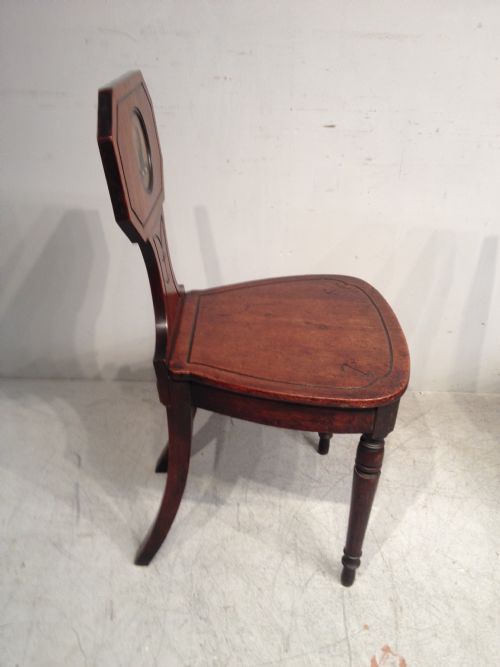 PAIR OF GEORGIAN MAHOGANY HALL CHAIRS - ADDITIONAL PHOTO 2