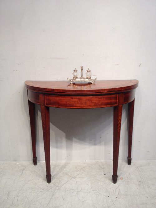 sheraton satinwood card table - CATEGORY: ANTIQUE TABLES - DATED GEORGIAN