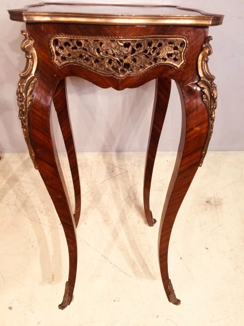 PAIR OF ANTIQUE FRENCH LAMP TABLES - ADDITIONAL PHOTO 3