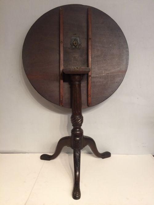 ANTIQUE IRISH MAHOGANY TRIPOD TABLE - ADDITIONAL PHOTO 5