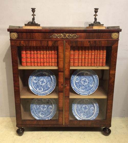 regency rosewood two door cabinet - CATEGORY: ANTIQUE CABINETS - DATED REGENCY