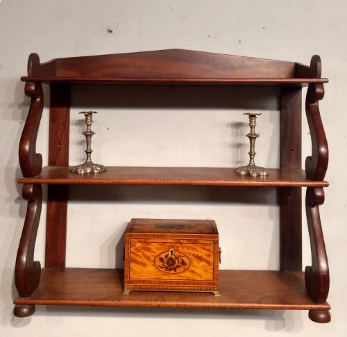 set of regency mahogany hanging shelves - CATEGORY: ANTIQUE FURNITURE - DATED REGENCY