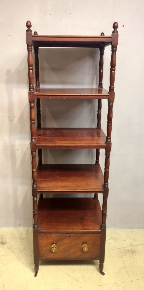 georgian mahogany whatnot with drawer - CATEGORY: ANTIQUE FURNITURE - DATED GEORGIAN
