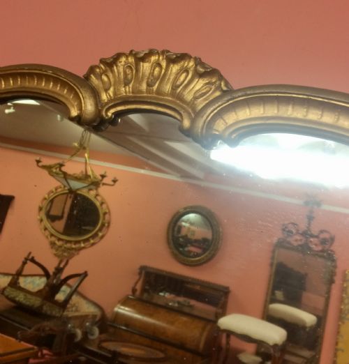 AN 18TH CENTURY CARVED GILTWOOD LANDSCAPE MIRROR - ADDITIONAL PHOTO 5