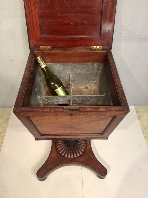 IRISH REGENCY MAHOGANY PEDESTAL CELLARETTE - ADDITIONAL PHOTO 1