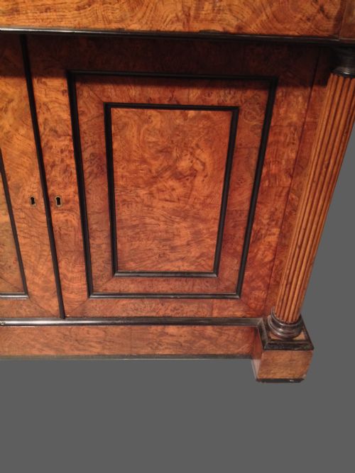 ANTIQUE REGENCY BURR ELM CYLINDER DESK IN THE MANNER OF GEORGE BULLOCK - ADDITIONAL PHOTO 2
