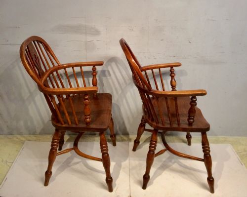 PAIR OF 19TH CENTURY ASH AND ELM LOW BACK WINDSOR ARMCHAIRS - ADDITIONAL PHOTO 2
