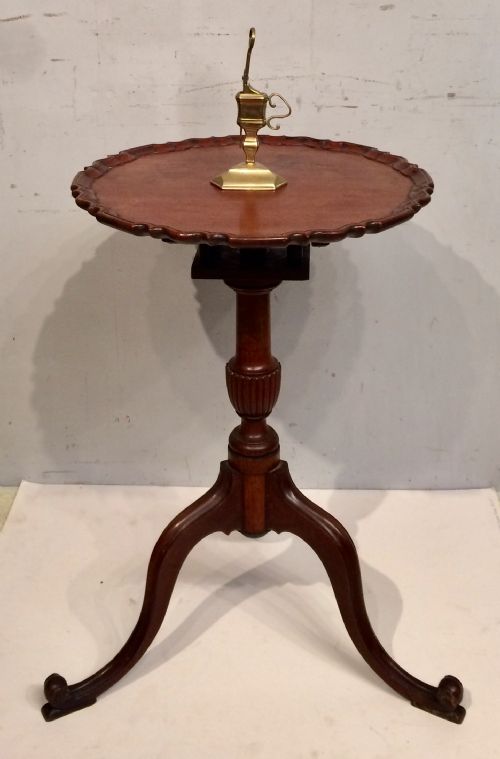 ANTIQUE MAHOGANY PIECRUST TOP WINE TABLE - ADDITIONAL PHOTO 2