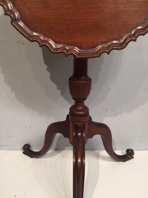 ANTIQUE MAHOGANY PIECRUST TOP WINE TABLE - ADDITIONAL PHOTO 3