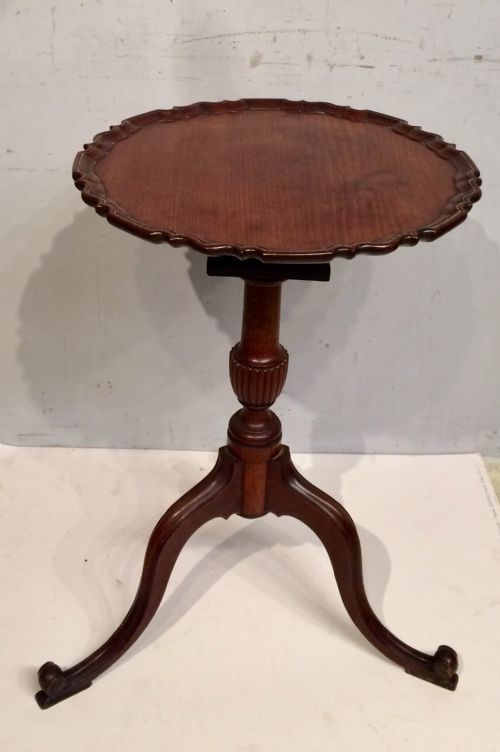 ANTIQUE MAHOGANY PIECRUST TOP WINE TABLE - ADDITIONAL PHOTO 5