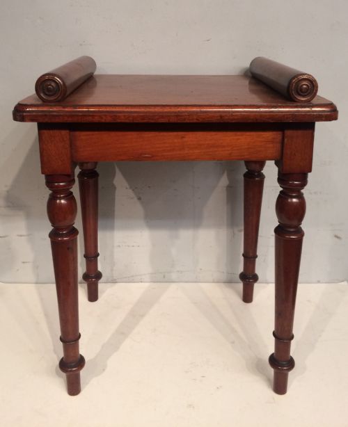 a small 19th century antique mahogany hall seat - CATEGORY: ANTIQUE STOOLS - DATED 19TH CENTURY