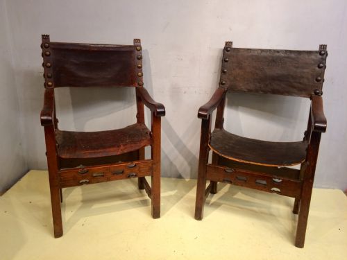 a near pair of 18th century spanish walnut armchairs - CATEGORY: ANTIQUE CHAIRS - DATED 18TH CENTURY