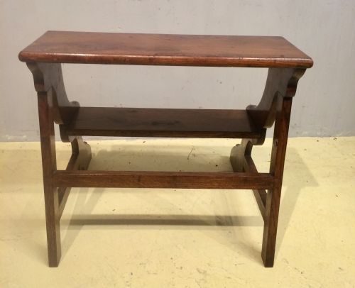 A SET OF 19TH CENTURY OAK AND YEW LIBRARYBED STEPS - ADDITIONAL PHOTO 2