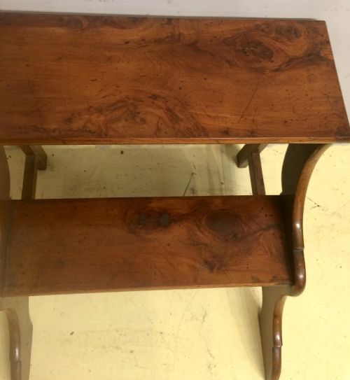 A SET OF 19TH CENTURY OAK AND YEW LIBRARYBED STEPS - ADDITIONAL PHOTO 4