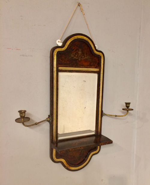 19th century small carved giltwood and painted mirror - CATEGORY: ANTIQUE MIRRORS - DATED VICTORIAN
