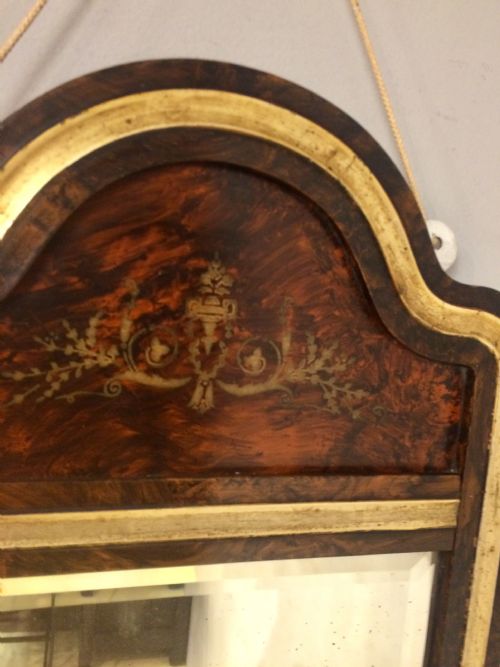 19TH CENTURY SMALL CARVED GILTWOOD AND PAINTED MIRROR - ADDITIONAL PHOTO 1