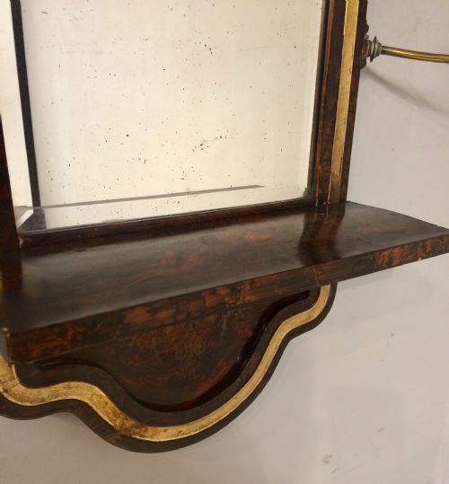 19TH CENTURY SMALL CARVED GILTWOOD AND PAINTED MIRROR - ADDITIONAL PHOTO 2