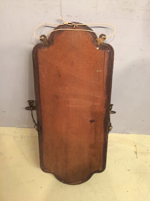 19TH CENTURY SMALL CARVED GILTWOOD AND PAINTED MIRROR - ADDITIONAL PHOTO 4