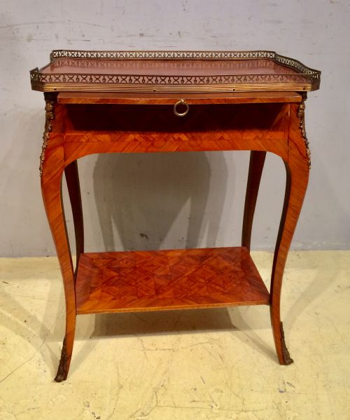 FRENCH KINGWOOD AND PARQUETRY SIDE TABLE - ADDITIONAL PHOTO 2