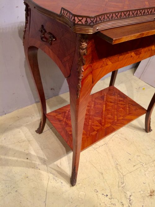 FRENCH KINGWOOD AND PARQUETRY SIDE TABLE - ADDITIONAL PHOTO 4