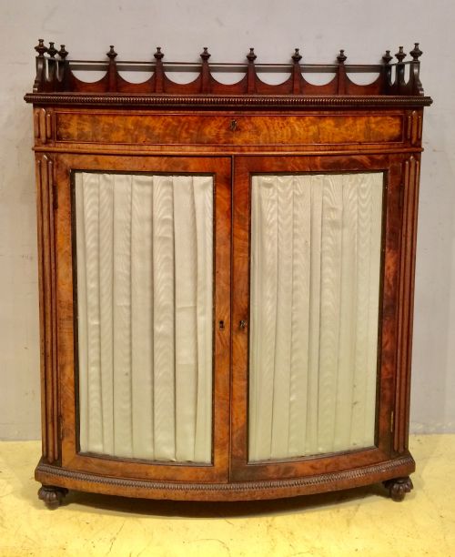regency mahogany bow fronted cabinetmanner of gillows - CATEGORY: ANTIQUE CABINETS - DATED REGENCY