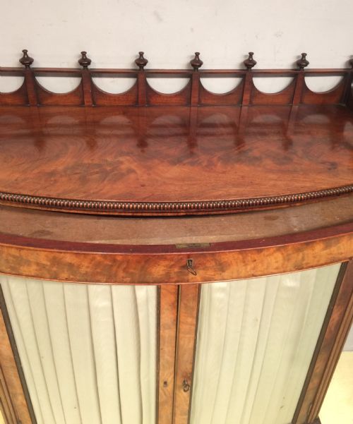 REGENCY MAHOGANY BOW FRONTED CABINETMANNER OF GILLOWS - ADDITIONAL PHOTO 4