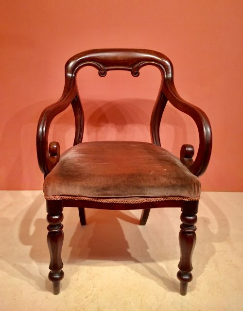 19th century mahogany writing chair - CATEGORY: ANTIQUE CHAIRS - DATED 19TH CENTURY