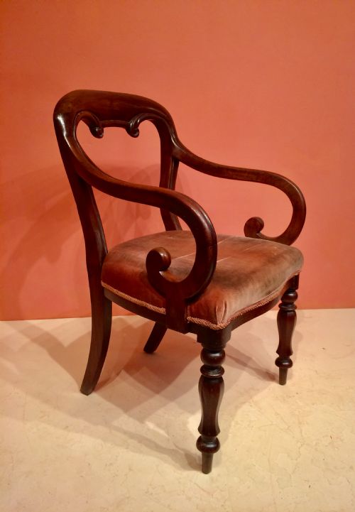 19TH CENTURY MAHOGANY WRITING CHAIR - ADDITIONAL PHOTO 1