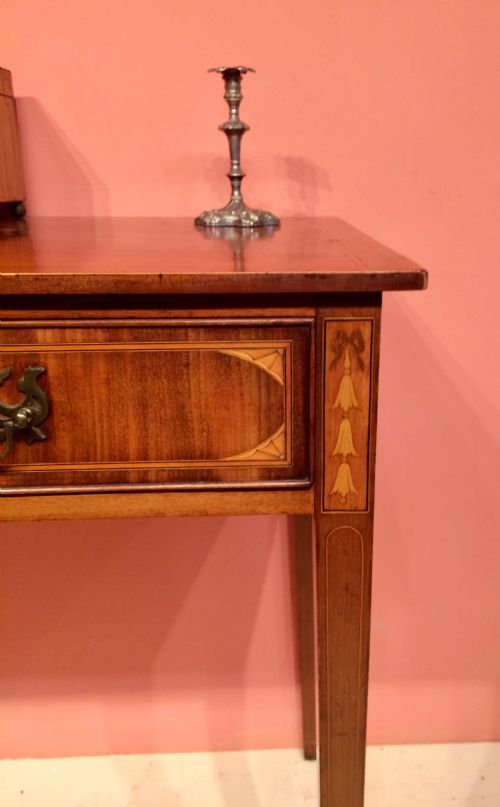 19TH CENTURY INLAID MAHOGANY WRITINGSIDE TABLE - ADDITIONAL PHOTO 1