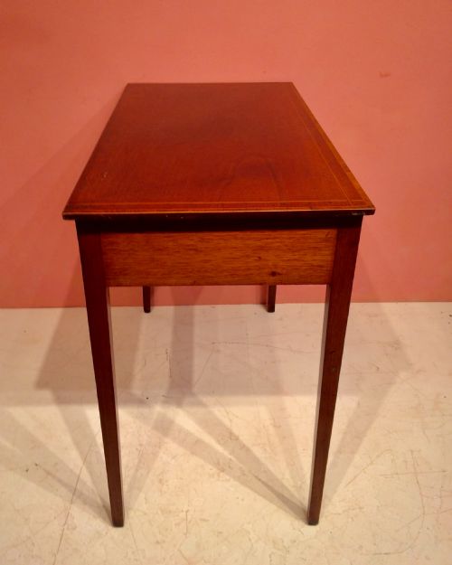 19TH CENTURY INLAID MAHOGANY WRITINGSIDE TABLE - ADDITIONAL PHOTO 3