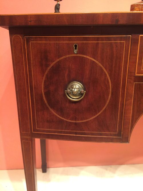 SMALL GEORGIAN MAHOGANY BOW FRONTED SIDEBOARD - ADDITIONAL PHOTO 1