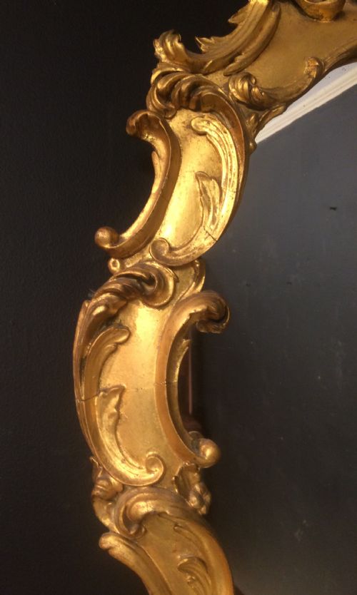 19TH CENTURY OVAL CARVED GILTWOOD MIRROR - ADDITIONAL PHOTO 9