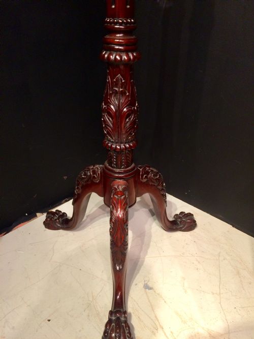 CHIPPENDALE STYLE CARVED MAHOGANY PEDESTAL - ADDITIONAL PHOTO 1