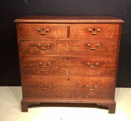GEORGIAN OAK CHEST OF DRAWERS - ADDITIONAL PHOTO 4