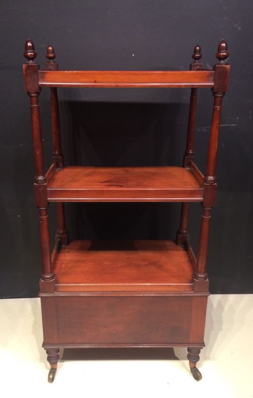 GEORGIAN THREE TIER MAHOGANY WHATNOT - ADDITIONAL PHOTO 3