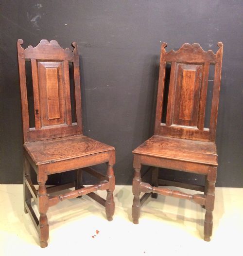 pair of queen anne welsh oak side chairs - CATEGORY: ANTIQUE CHAIRS - DATED 18TH CENTURY