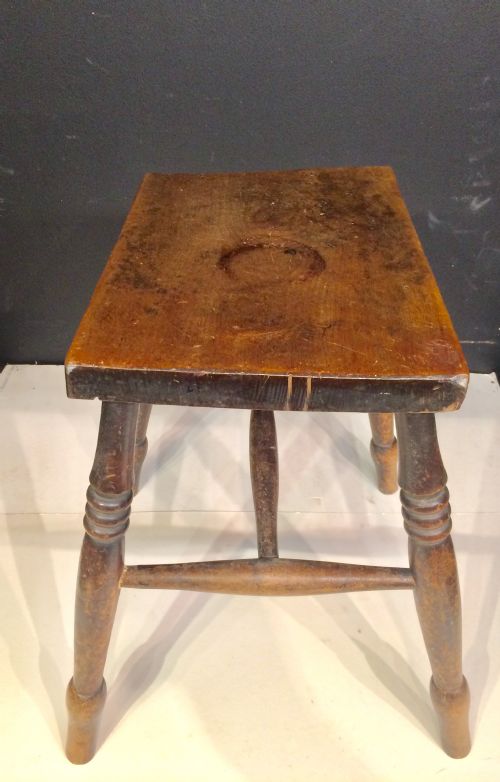 GEORGIAN COUNTRY FRUITWOOD AND ASH COUNTRY STOOL - ADDITIONAL PHOTO 2