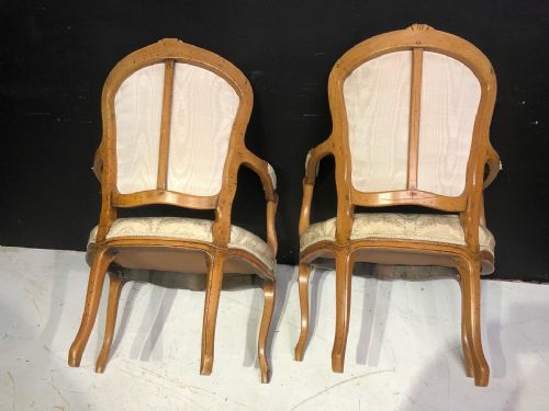 PAIR OF FRENCH CARVED BEECHWOOD ARMCHAIRS - ADDITIONAL PHOTO 2
