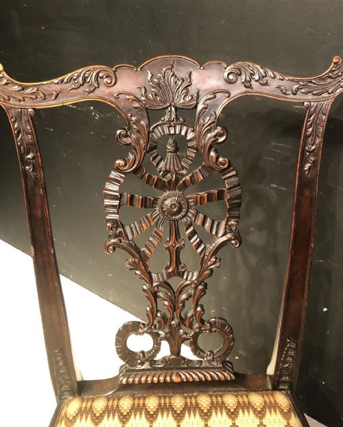 CHIPPENDALE REVIVAL CARVED MAHOGANY SIDE CHAIR - ADDITIONAL PHOTO 1