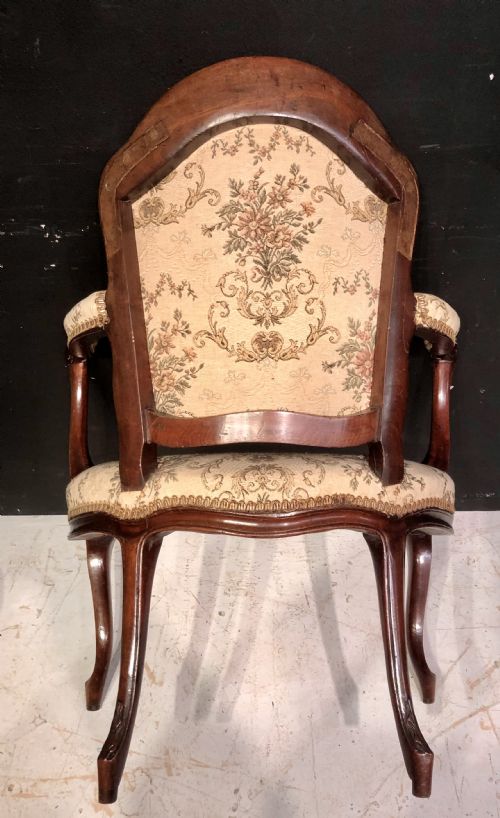 FRENCH HEPPLEWHITE CARVED CABRIOLE LEG MAHOGANY ARMCHAIR - ADDITIONAL PHOTO 2