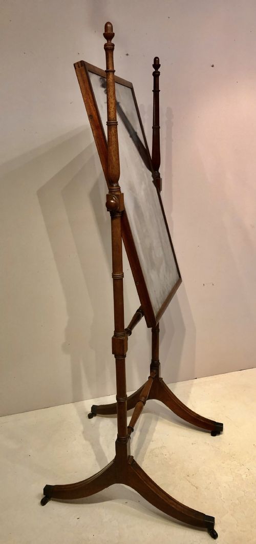 georgian mahogany cheval mirror - CATEGORY: ANTIQUE MIRRORS - DATED GEORGIAN