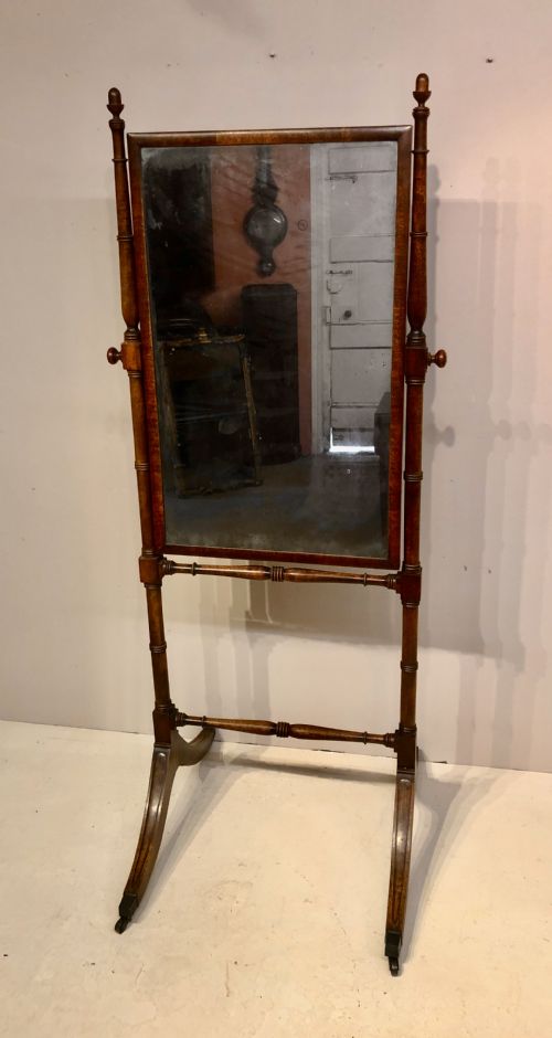GEORGIAN MAHOGANY CHEVAL MIRROR - ADDITIONAL PHOTO 3