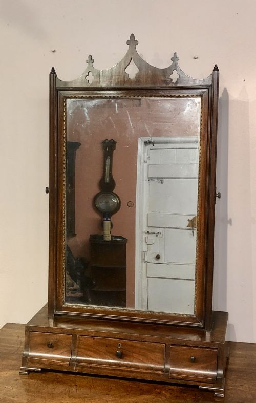 LARGE GEORGIAN MAHOGANY DRESSING TABLE MIRROR - ADDITIONAL PHOTO 5