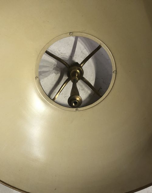 DECORATIVE RED TOLEWARE AND BRASS STANDARD LAMP - ADDITIONAL PHOTO 2