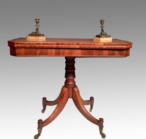regency mahogany pedestal tea table - CATEGORY: ANTIQUE TABLES - DATED REGENCY