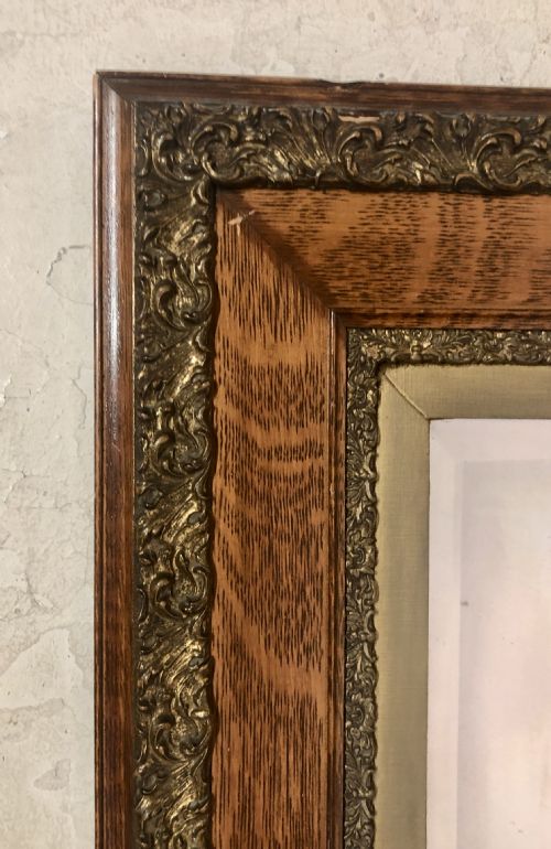 19TH CENTURY GILDED OAK WALL MIRROR - ADDITIONAL PHOTO 1